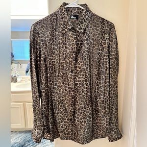 The kooples metallic leopard print shirt, size 2